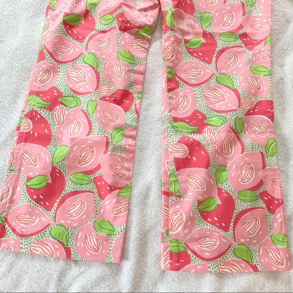 Lilly Pulitzer Pink & Green Print Capri Pants Sz 2 - Picture 8 of 10